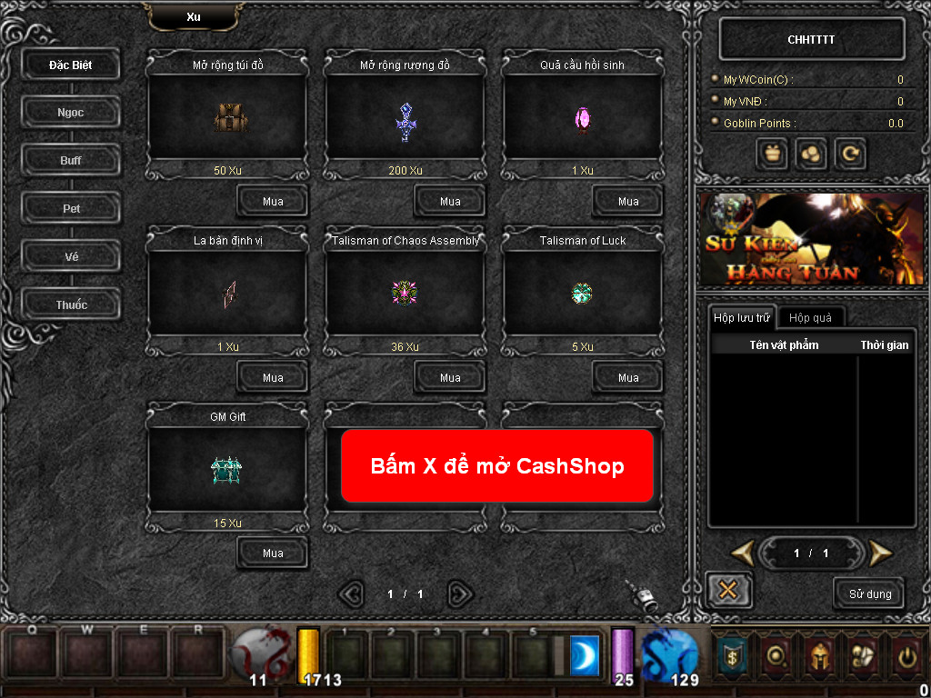 Chức năng chính của Game MU Huyền Thoại Chức năng chính của Game MU Huyền Thoại